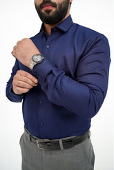 Navy Blue Formal Cotton Shirt